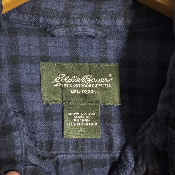 Eddie Bauer Mens Heritage Plaid Long-Sleeve Casual Button-Down Shirt Size Large - Picture 4 of 6